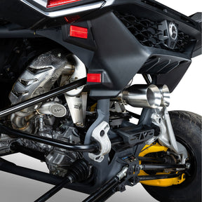 Can Am Maverick R Shocker Electric Side-Dump Down Pipe with Bullet Muffler | Evolution Powersports