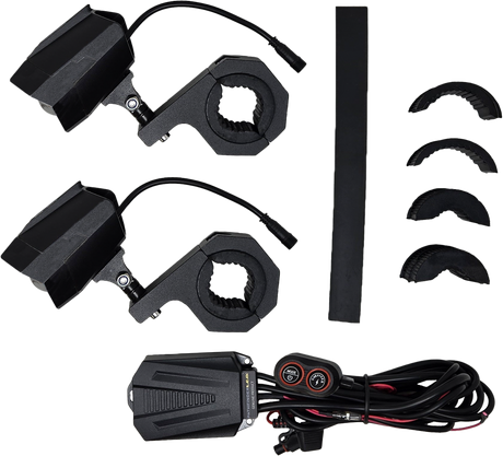 Pathfinder PL80LRB Dual Switchback LED Lights for Motorcycles, UTVs, and ATVs – 1.1" to 2" Bars