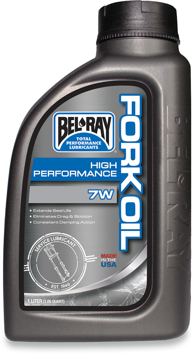 BEL-RAY High-Performance 7WT Fork Oil 1L with Part Number 99310-B1LW for Honda, Yamaha, Kawasaki, Suzuki, and More