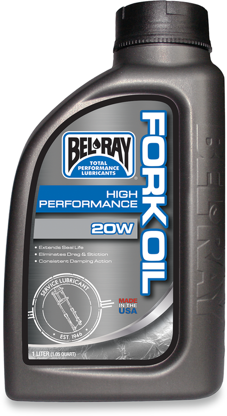 BEL-RAY High-Performance 20WT Fork Oil - 1 Quart for Motorcycle Front Forks, Part #99340-B1LW
