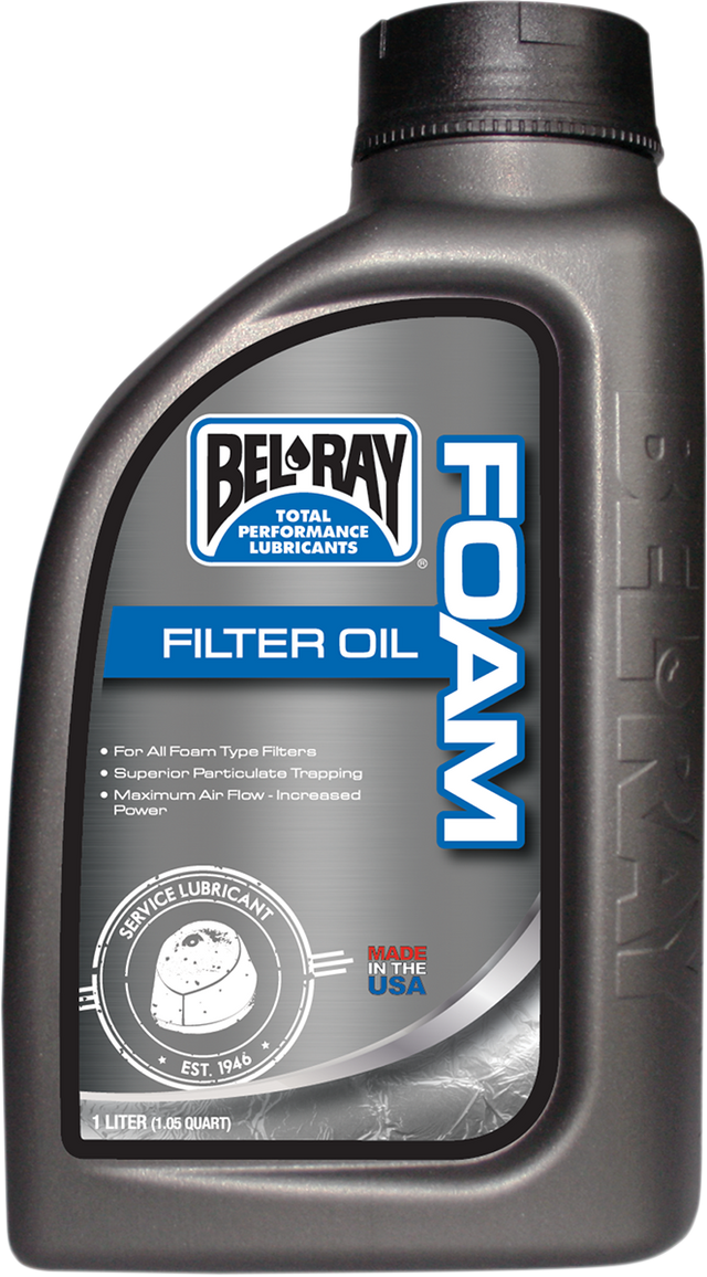 BEL-RAY Foam Filter Oil 1L - Model 99190-B1LW for ATVs, Motorcycles, and Dirt Bikes