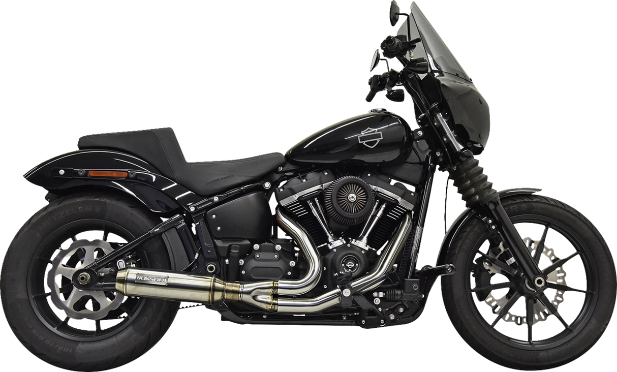 BASSANI XHAUST 2-into-1 Exhaust System with Superbike Muffler - Stainless Steel - Catalytic Converter - 49 State 1S77SSE
