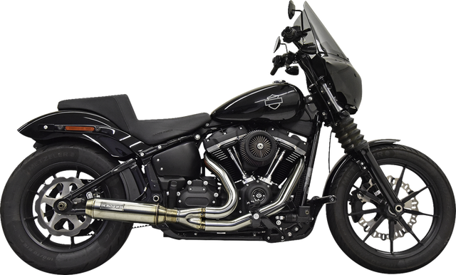 BASSANI XHAUST 2-into-1 Exhaust System with Superbike Muffler - Stainless Steel - Catalytic Converter - 49 State 1S77SSE