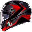 AGV K3 Helmet Striga - Black/Gray/Red, Medium - Optimal Fit for Sport and Touring Motorcycles