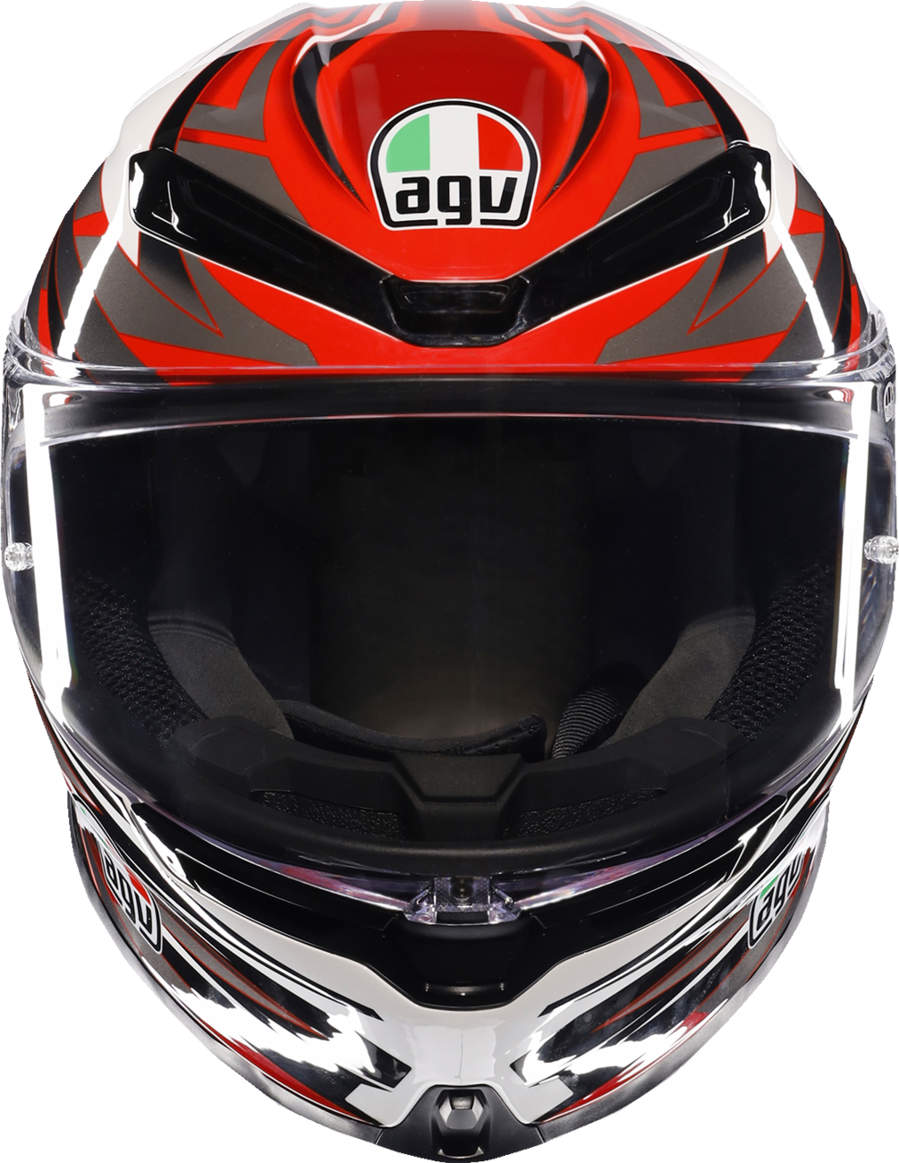AGV K6 S Helmet Reeval - White/Red/Gray for Motocross and Street Riding, 2XL