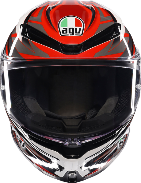AGV K6 S Helmet Reeval in White/Red/Gray – XL Fit with Advanced Ventilation and Safety Features