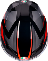 AGV K3 Helmet Striga - Black/Gray/Red, Medium - Optimal Fit for Sport and Touring Motorcycles