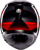 AGV K3 Helmet Striga Black/Gray/Red XL | Motorcycle Helmet with Pinlock® Lens and Ventilation System