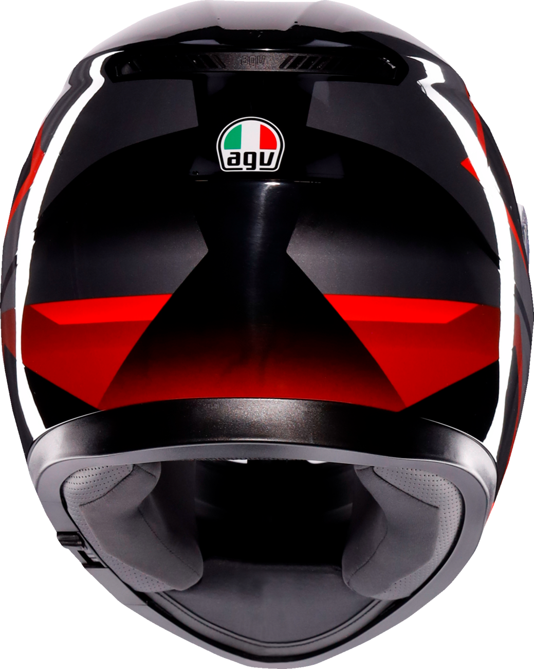 AGV K3 Helmet Striga Large - Black/Gray/Red | Motorcycle Helmet with Pinlock® Lens and Advanced Ventilation for Street and Touring