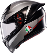 AGV K1 S Helmet - Lap - Matte Black/Gray/Red - XL | Motorcycle Helmet with Ventilation and Quick Release System