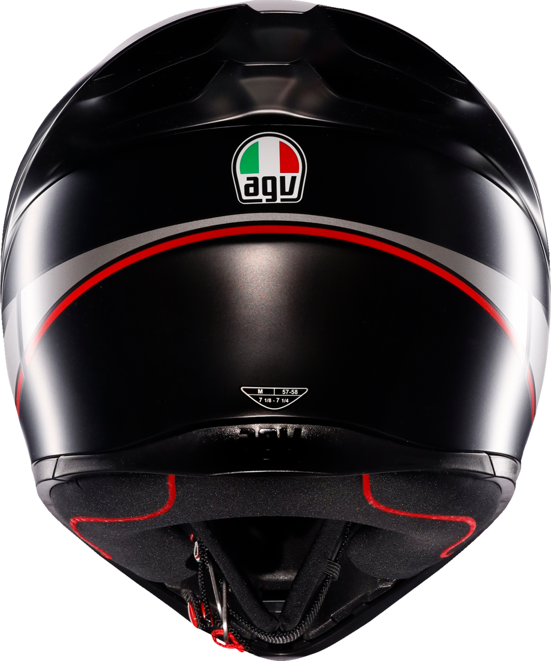 AGV K1 S Helmet - Lap - Matte Black/Gray/Red - XL | Motorcycle Helmet with Ventilation and Quick Release System