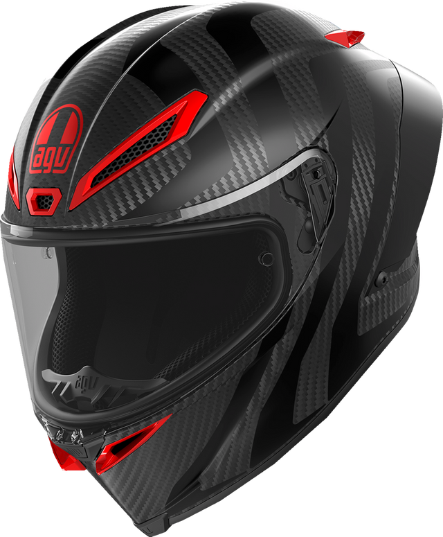 AGV Pista GP RR Helmet - Intrepido Matte Carbon/Black/Red for Race Motorcycle - Large (Part No. 2118356002-019-L)