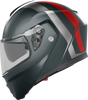 AGV Streetmodular Helmet Resia - Matte Gray/Silver/Red for Large Motorcycles with Pinlock® 70 MaxVision™ Visor and Ventilation System
