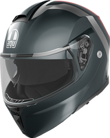 AGV Streetmodular Helmet Resia - Matte Gray/Silver/Red for Large Motorcycles with Pinlock® 70 MaxVision™ Visor and Ventilation System