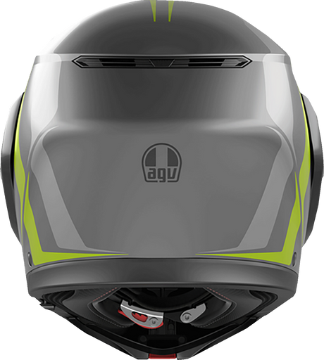 AGV Streetmodular Helmet Resia - Matte Gray/Black/Yellow Fluo for Motorcycle Touring and Commuting, Large