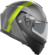 AGV Streetmodular Helmet Resia Matte Gray/Black/Yellow Fluo - Medium | Motorcycle Helmet for Street and Touring Vehicles