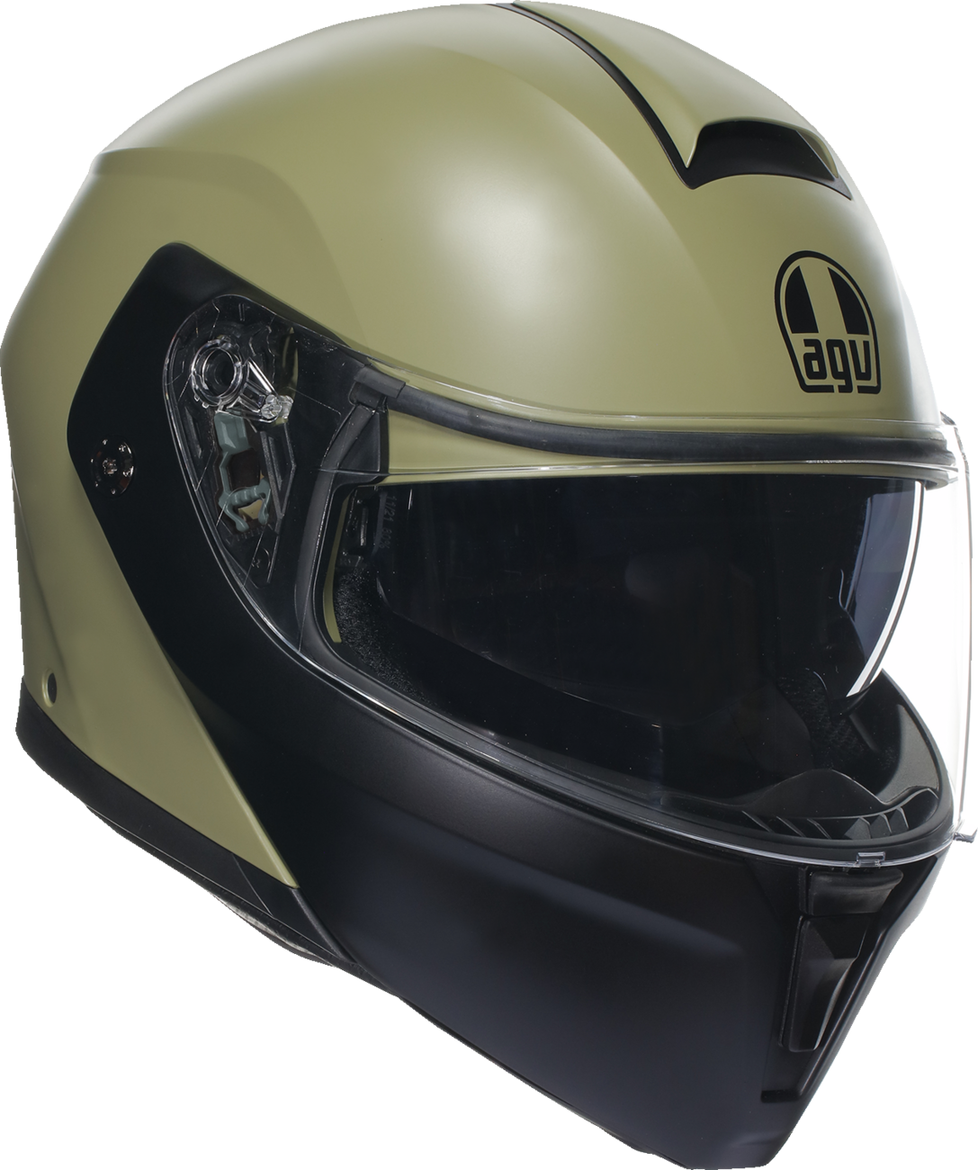 AGV Streetmodular Helmet Mono Matte Pastello Green/Black - XL (Part #2118296002010XL) with P/J Homologation for Motorcycle and Scooter