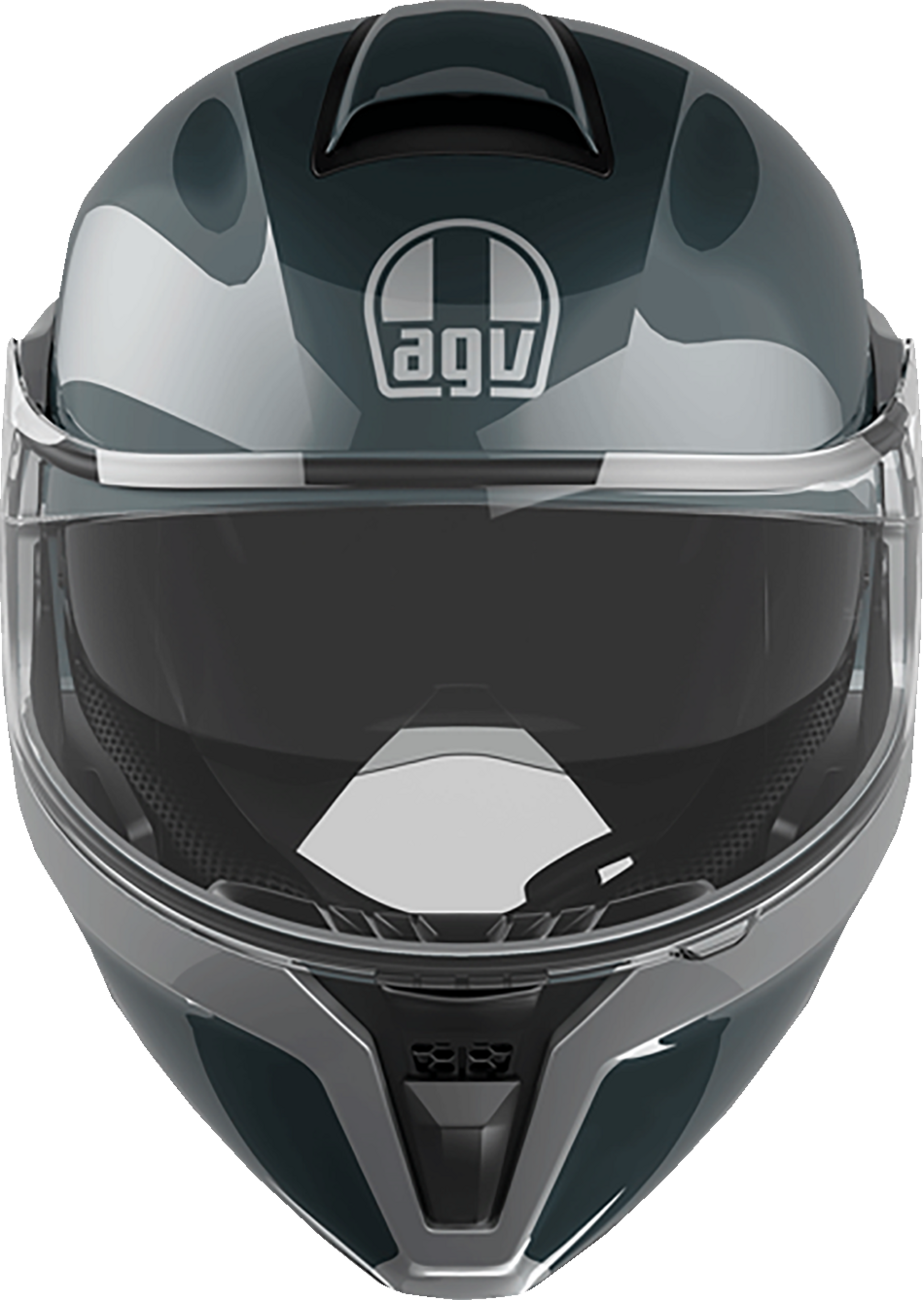 AGV Streetmodular Helmet Levico Gray/Silver XL – Motorcycle Helmet with Pinlock® 70 MaxVision™ and Multi-Density EPS