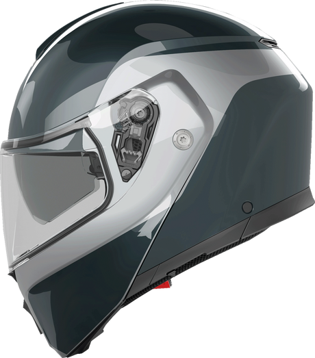 AGV Streetmodular Helmet Levico Gray/Silver Large – Motorcycle Helmet with P/J Double Homologation, Ventilation, and Pinlock® MaxVision™