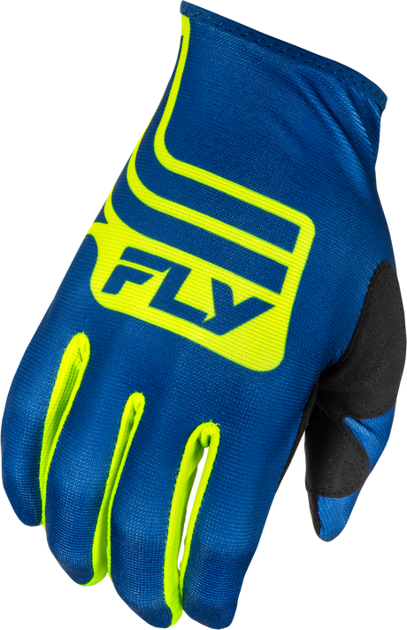 Fly Racing Lite Lancer Gloves Navy/Hi Vis Medium for Motocross and Off-Road Vehicles
