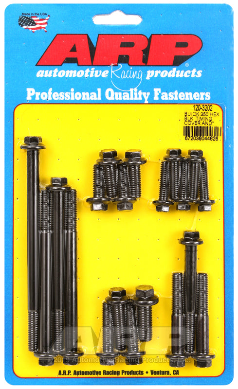 ARP Buick 350 Timing Cover and Water Pump Hex Bolt Kit (Part #120-3202) - Fits 1968-1974 Buick Skylark, Gran Sport, and Regal