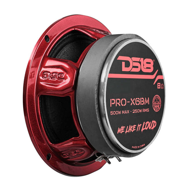 DS18 PRO-X6BM 6.5-inch 250W RMS 8 Ohm Mid-Range Bullet Loudspeaker for Automotive Applications