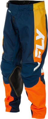Fly Racing Youth Kinetic Pants Navy/Orange Size 24 – Durable Motorcycle Riding Gear with Mesh Comfort Liner and Adjustable Fit