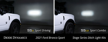 Diode Dynamics 2021 Ford Bronco Sport Stage Series 2in LED Ditch Light Kit - Sport Yellow Combo