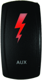 DragonFire Racing Lighted Switch Aux On/Off with Red LED - Part #522629