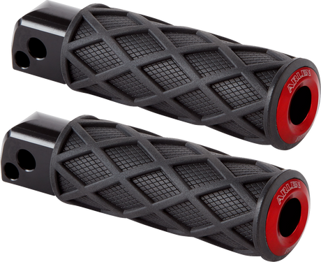 ARLEN NESS Diamond Foot Pegs - Passenger - Red 400-060