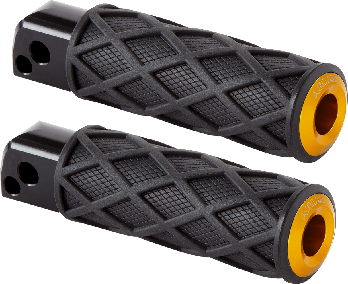 ARLEN NESS Diamond Foot Pegs - Passenger - Gold 400-059