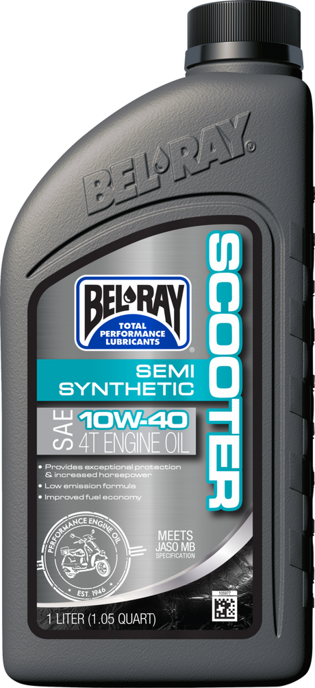 BEL-RAY Semi-Synthetic Scooter Oil 10W-40 with Part Number 303064150160 for Scooter Vehicles