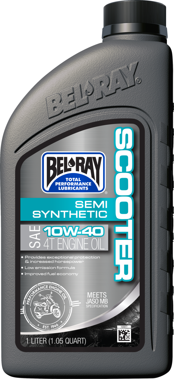BEL-RAY Semi-Synthetic Scooter Oil 10W-40 with Part Number 303064150160 for Scooter Vehicles