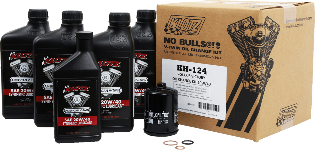 KLOTZ OIL Oil Change Kit - Victory - 20W/40 KH-124