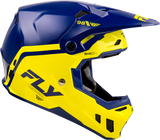 Fly Racing Formula CC Objective Helmet Navy/Yellow Large – DOT & ECE Approved Motorcycle Helmet with Adaptive Impact System for Cruiser, Touring, and Off-Road Bikes