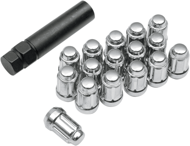 ITP Lug Nuts - 60° Tapered - Chrome - M12 x 1.50 - Splined with Key - 16 Pack ALUG20BX