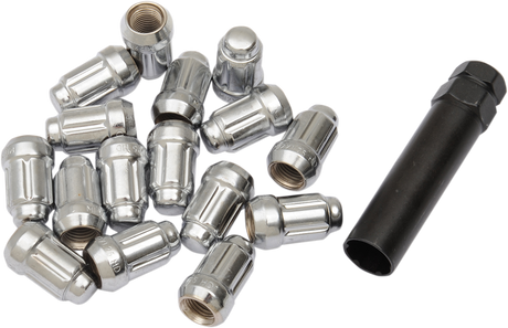 ITP Lug Nuts - 60° Tapered - Chrome - M12 x 1.25 - Splined with Key - 16 Pack ALUG21BX