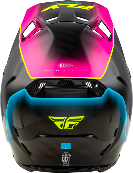 Fly Racing Formula CC Underglow Helmet Black/Pink/Blue Medium for Motocross and Off-Road Bikes