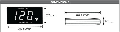 KOSO BA024B11 Super Slim Blue Display Temperature Gauge for Motorcycle and ATV
