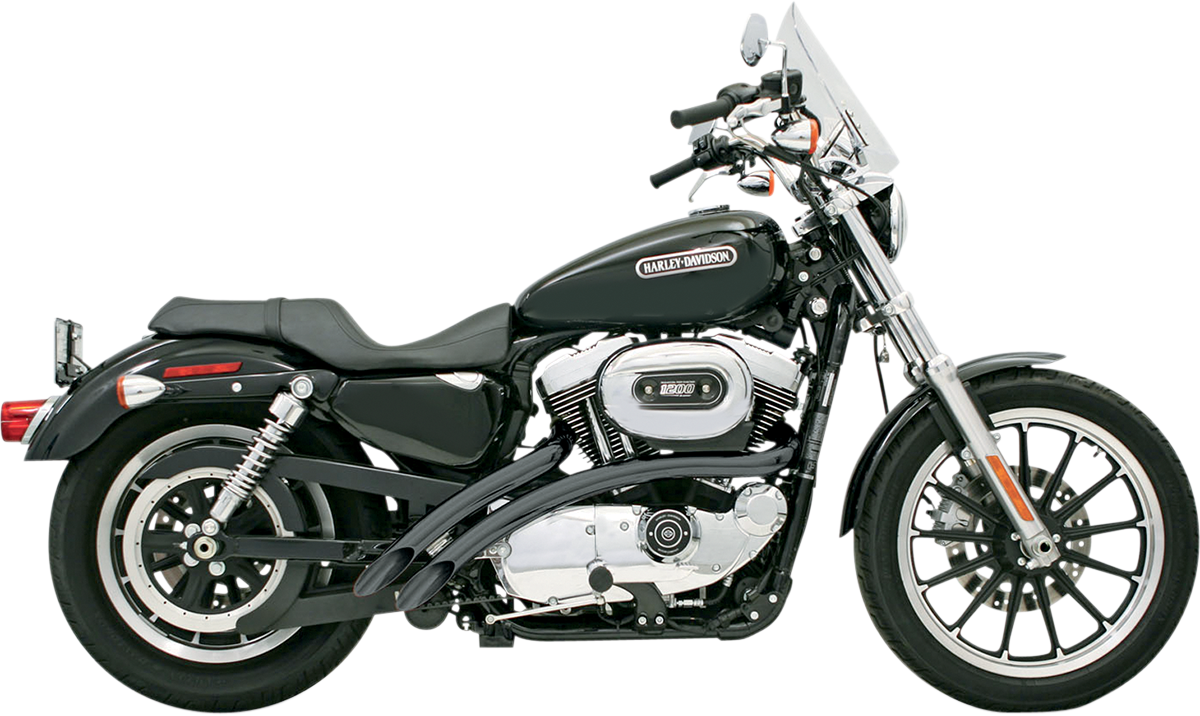 BASSANI XHAUST Radial Sweepers Exhaust System - Black - '07-'13 XL XL4-FF12CLB