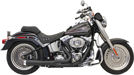 BASSANI XHAUST 2:1 Exhaust - Black - Short - Softail 12122J