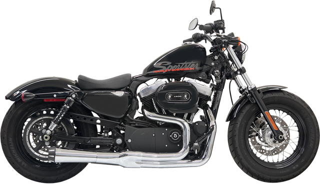 BASSANI XHAUST Mega Power Exhaust - Chrome - Short - '04-'13 XL with Mid/Forward Controls 1X22R