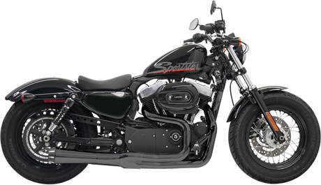 BASSANI XHAUST Mega Power Exhaust - Black - Short - '04-'13 XL with Mid/Forward Controls 1X22RB