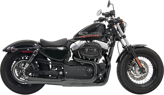 BASSANI XHAUST Mega Power Exhaust - Black - Short - '04-'13 XL with Mid/Forward Controls 1X22RB
