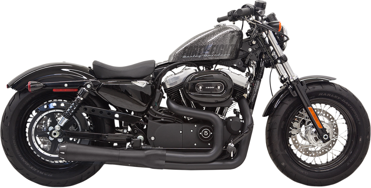 BASSANI XHAUST Mega Power Exhaust - Black - Short - '14-'21 XL with Mid/Forward Controls 1X32RB