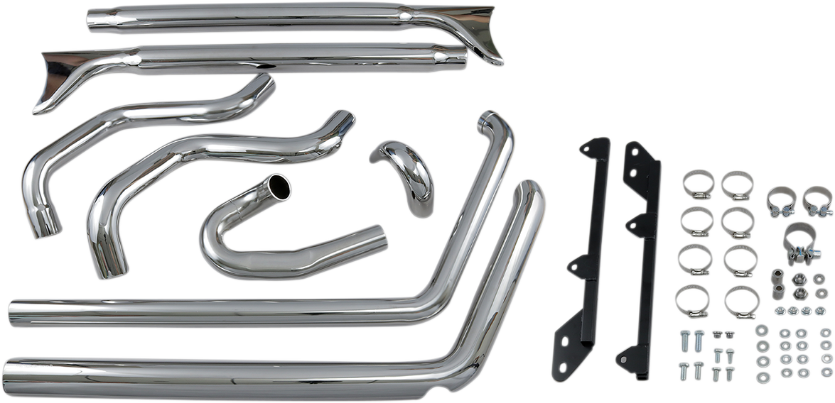 BASSANI XHAUST True Duals Exhaust System with Fishtail Mufflers - 33" - Softail 1S46E-33