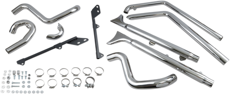BASSANI XHAUST True Duals Exhaust System with Fishtail Mufflers - 33" - Softail - Baffle Included 1S66E-33