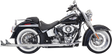 BASSANI XHAUST True Duals Exhaust System with Fishtail Mufflers - 36" - Softail - Baffle Included 1S66E-36