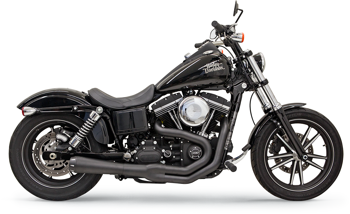 BASSANI XHAUST Mega Power Exhaust - Black - FXD/FXDWG with Mid/Forward Controls 1D32RB