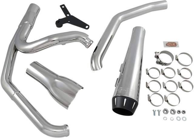 BASSANI XHAUST 2-into-1 Road Rage Exhaust System - Chrome 1S94R
